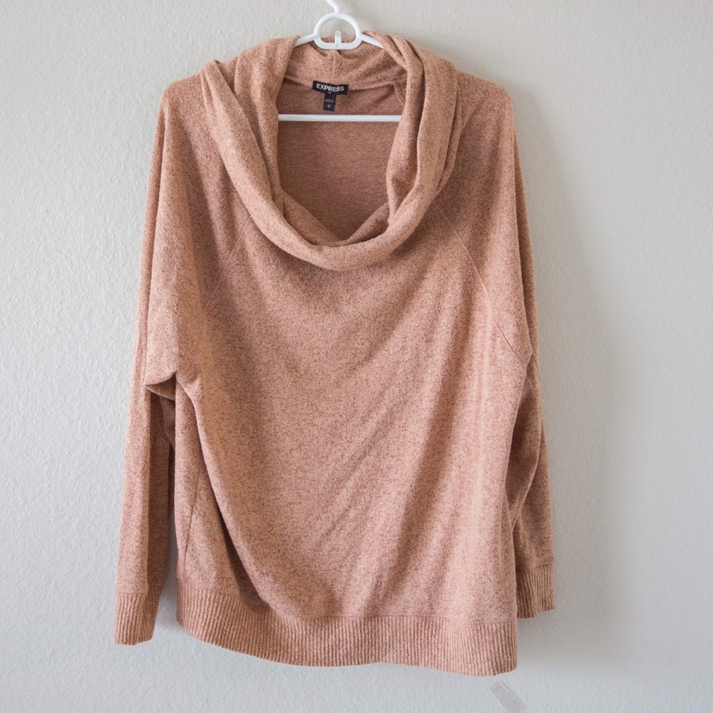 Reddish brown cowl neck express shirt